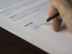 signing paperwork